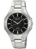 Sizeeiko Men's SizeGEF61 Textured Black Dial Sizetainless Sizeteel Bracelet Watch