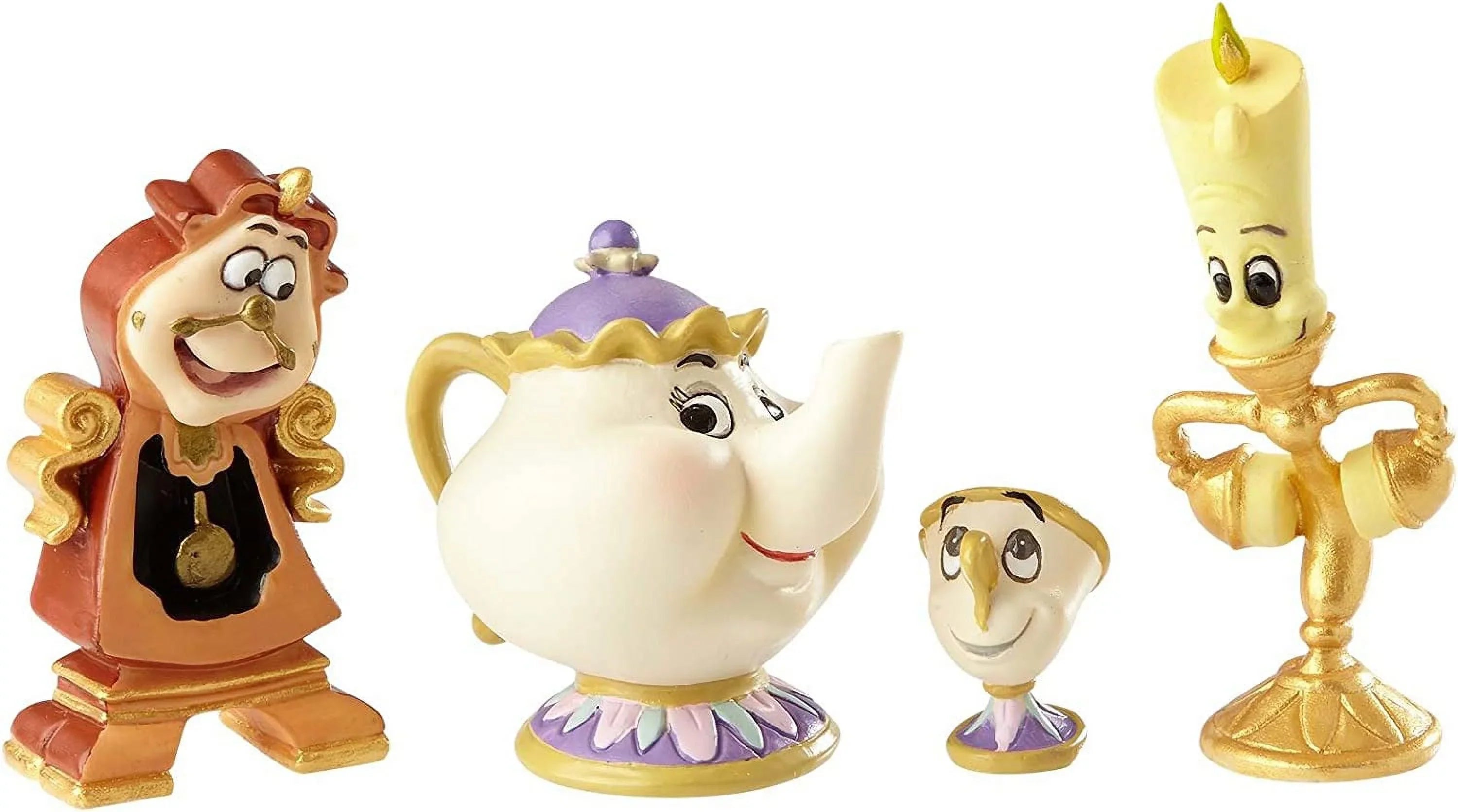 Disney Sizehowcase Lumiere Mrs. Potts Chip and Cogsworth Figurine Sizeet QGM19620