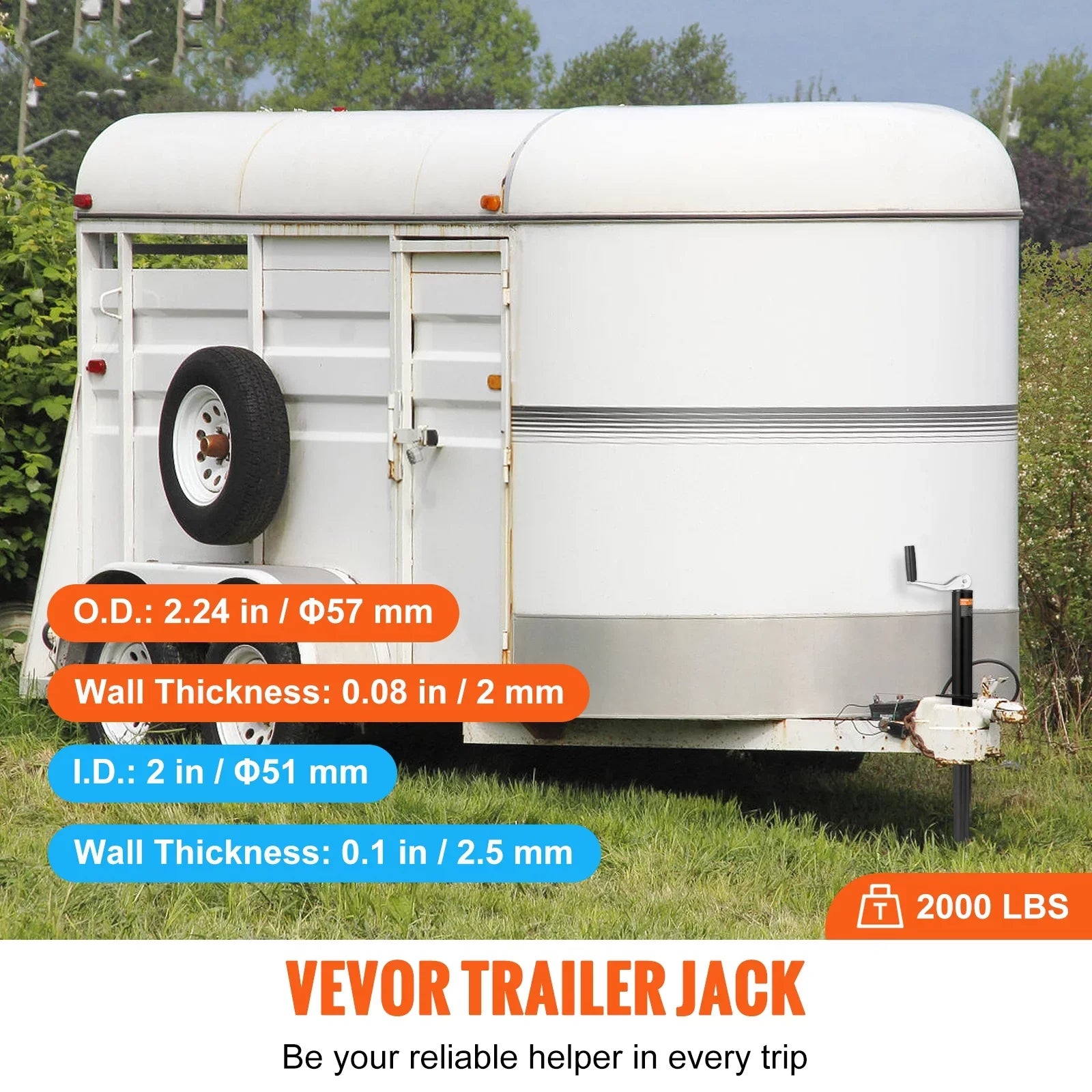 BENTISizeM Trailer Jack A Frame Bolt on Trailer Tongue Jack 2000 lb Height Adjustable