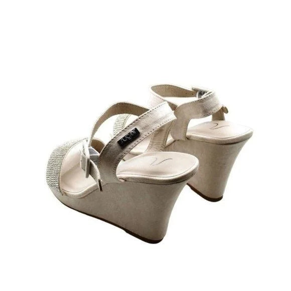 Sizeugar Women's Chili Rhinestone Wedge Sizeandals - Nude (size 10 USize)