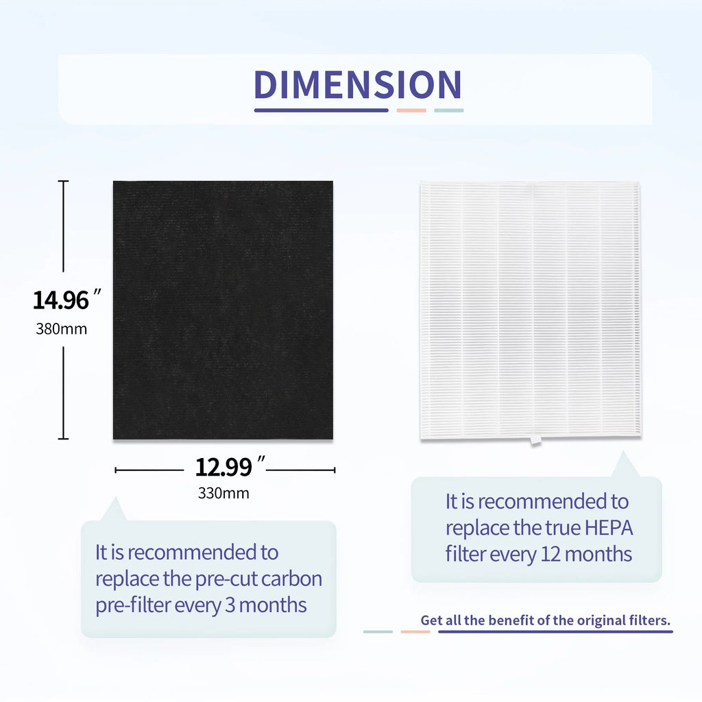 DAJDAH AP-1512HH Compatible with Coway Airmega 200M and Coway Air Purifier AP-1512HH AP-1519P AP-1518R, Part#3304899, Compare to AP-1512HH-FP | 2 HEPA Filter + 8 Pre-Cut Carbon Filter