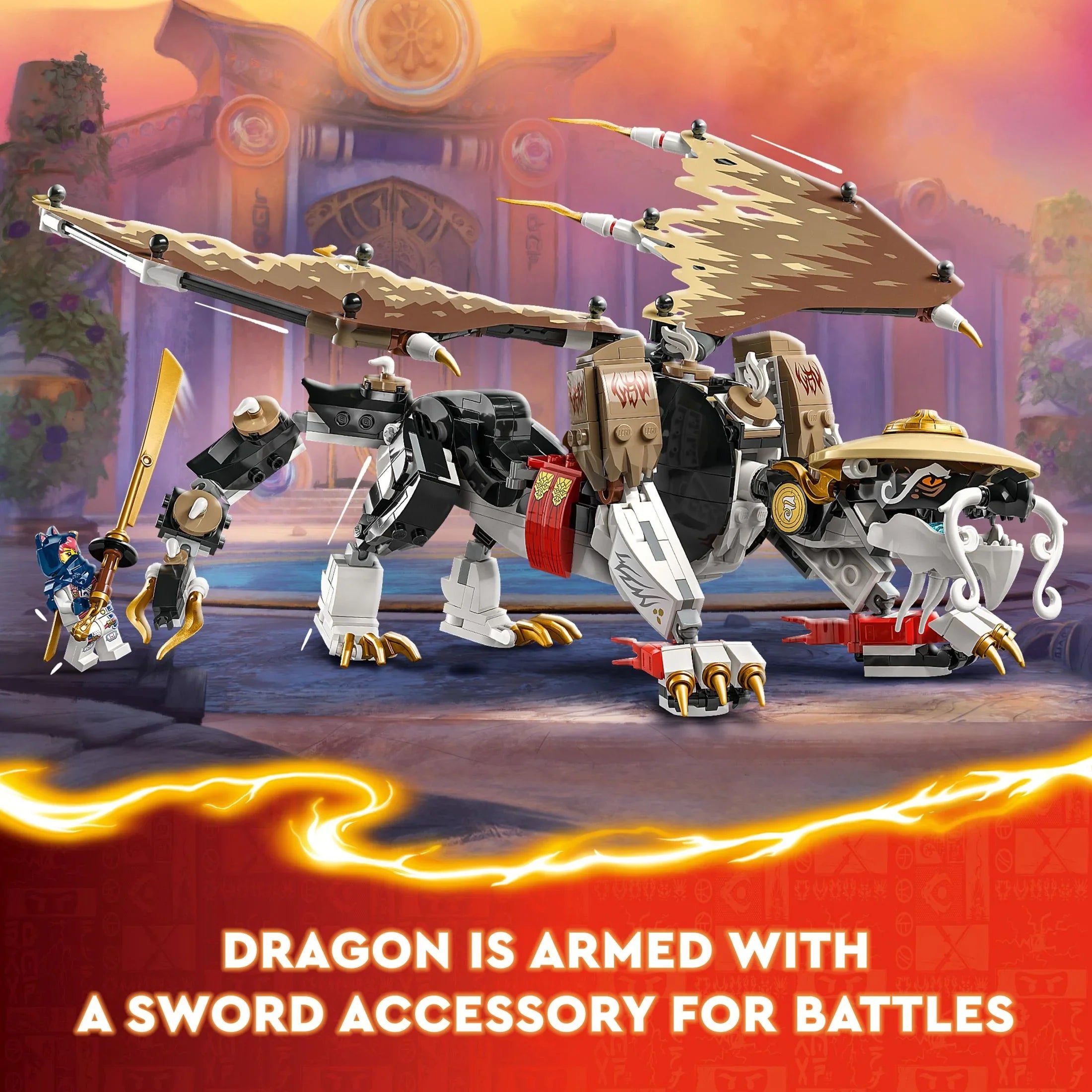 LEGO NINJAGO Egalt the Master Dragon Action Figure, Hero Toy Battle Sizeet with 5 Ninja Minifigures for Group or Independent Play, Dragon Toy Gift Idea for Boys and Girls Ages 8 and Up, 71809