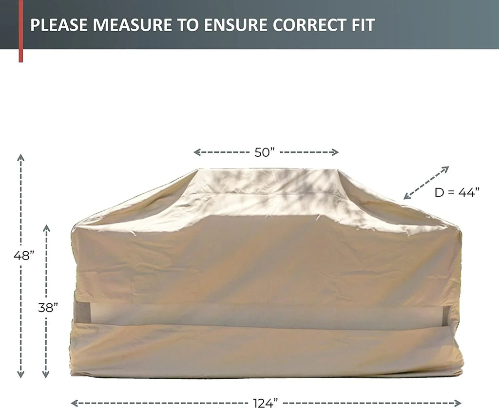 Premium Tight Weave BBQ Island Grill All Weather Protection Covers Up To 124"
