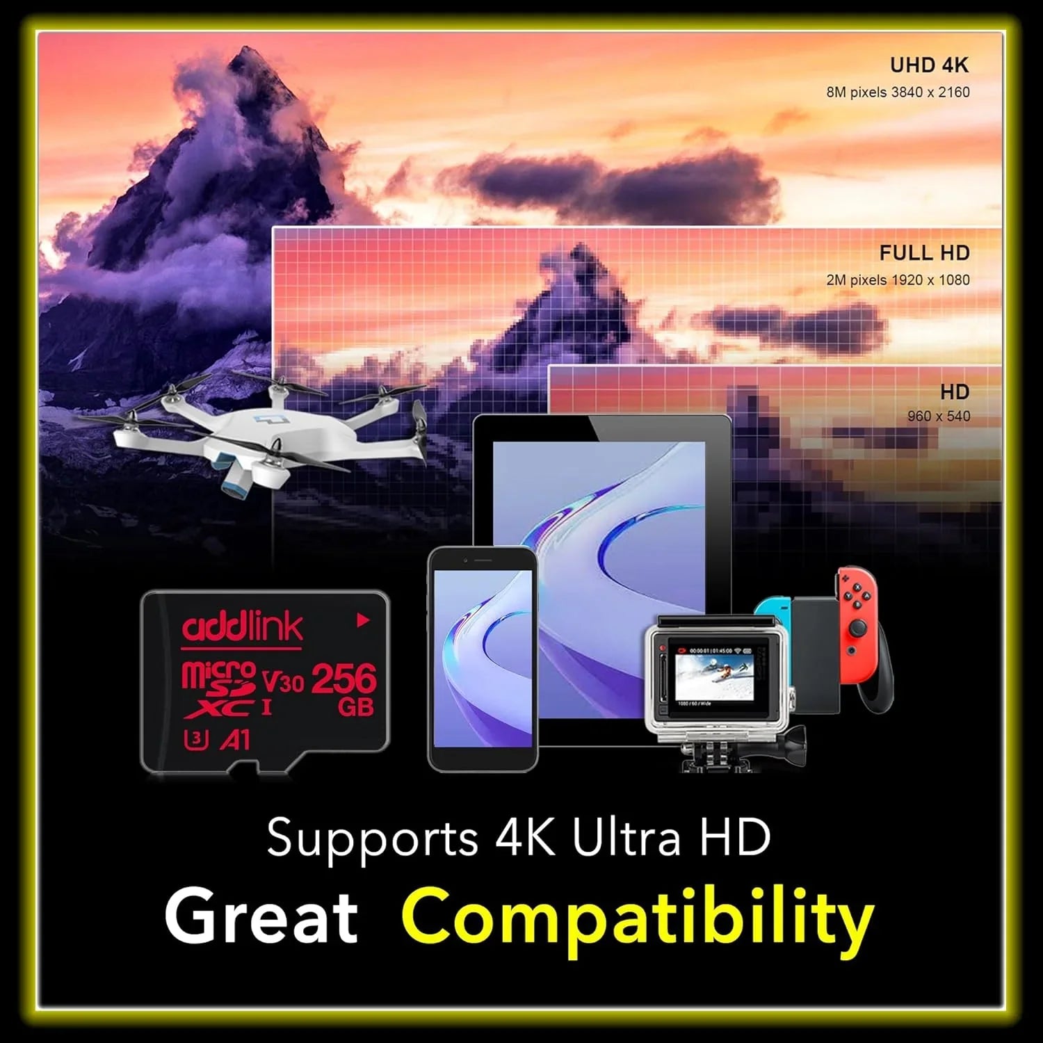 addlink roSizeDXC 256GB 2-Pack + Adapter UHSize-1 U4 V30, Compatible for Android Sizemartphones, Camera, Dash Cam Tablets, Go