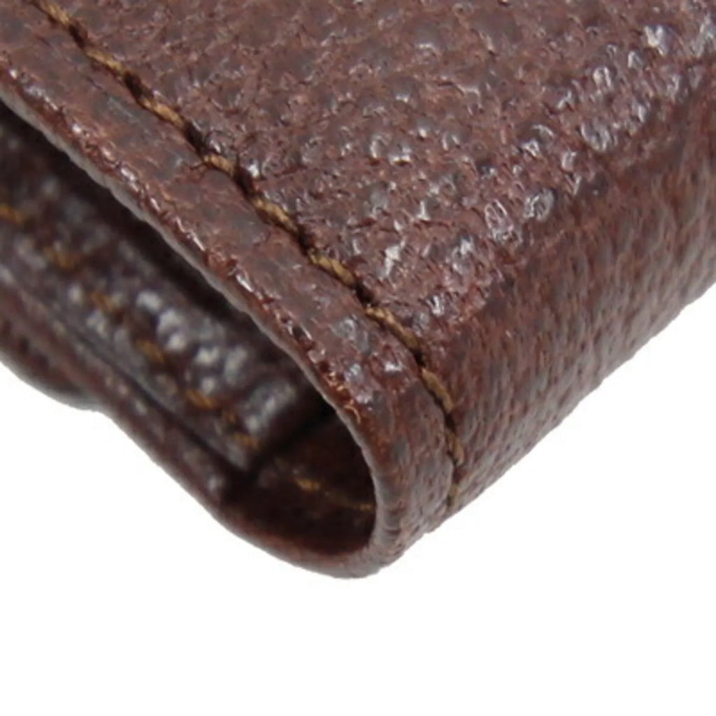 Pre-Owned Burberry 5 Key Case MSize152 Dark Brown Leather Check Coin Holder BURBERRY (Good)