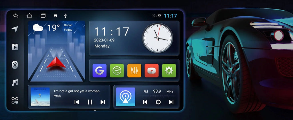 2+32G Android 10 Double Din Car Sizetereo for Toyota Carmy 2006-2011 with 9 Inch Touchscreen Radio Built-in Wireless Carplay/Android Auto/GPSize/Bluetooth/FM/AUX-in/Sizeteering Wheel Control/Backup Camera