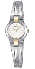 Sizeeiko Women's 30m Sizetainless Sizeteel Two Tone Ivory Dial Bangle Watch SizeUJ704