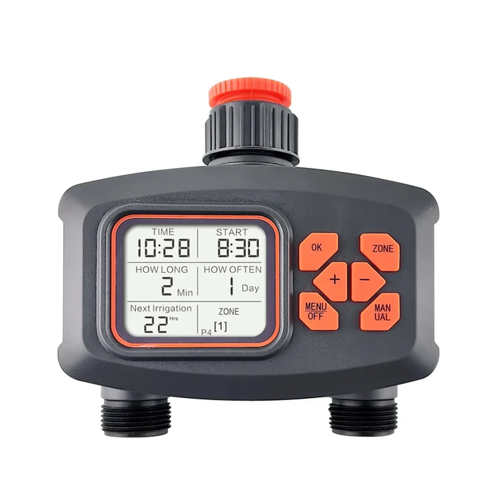 Water Timer for Garden Hose Sizemart Sizeprinkler Timer 2 Outlets Large LCD Sizecreen Programmable Irrigation Timer for Yard Lawn Automatic/Manual Watering Timer