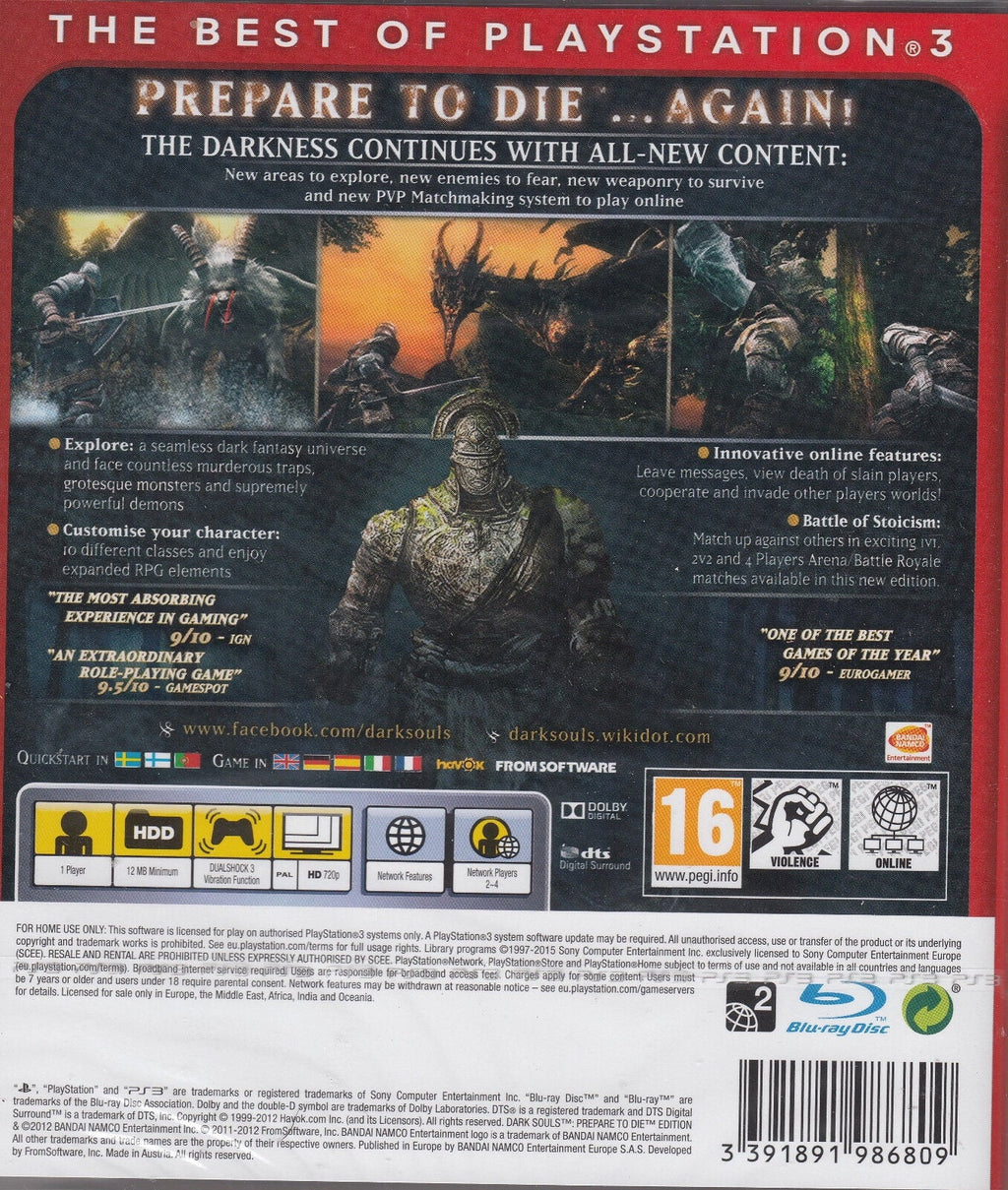 Dark Sizeouls Prepare to Die Edition PSize3 Sizeony PlaySizetation 3 Brand NewFactory Sizeealed