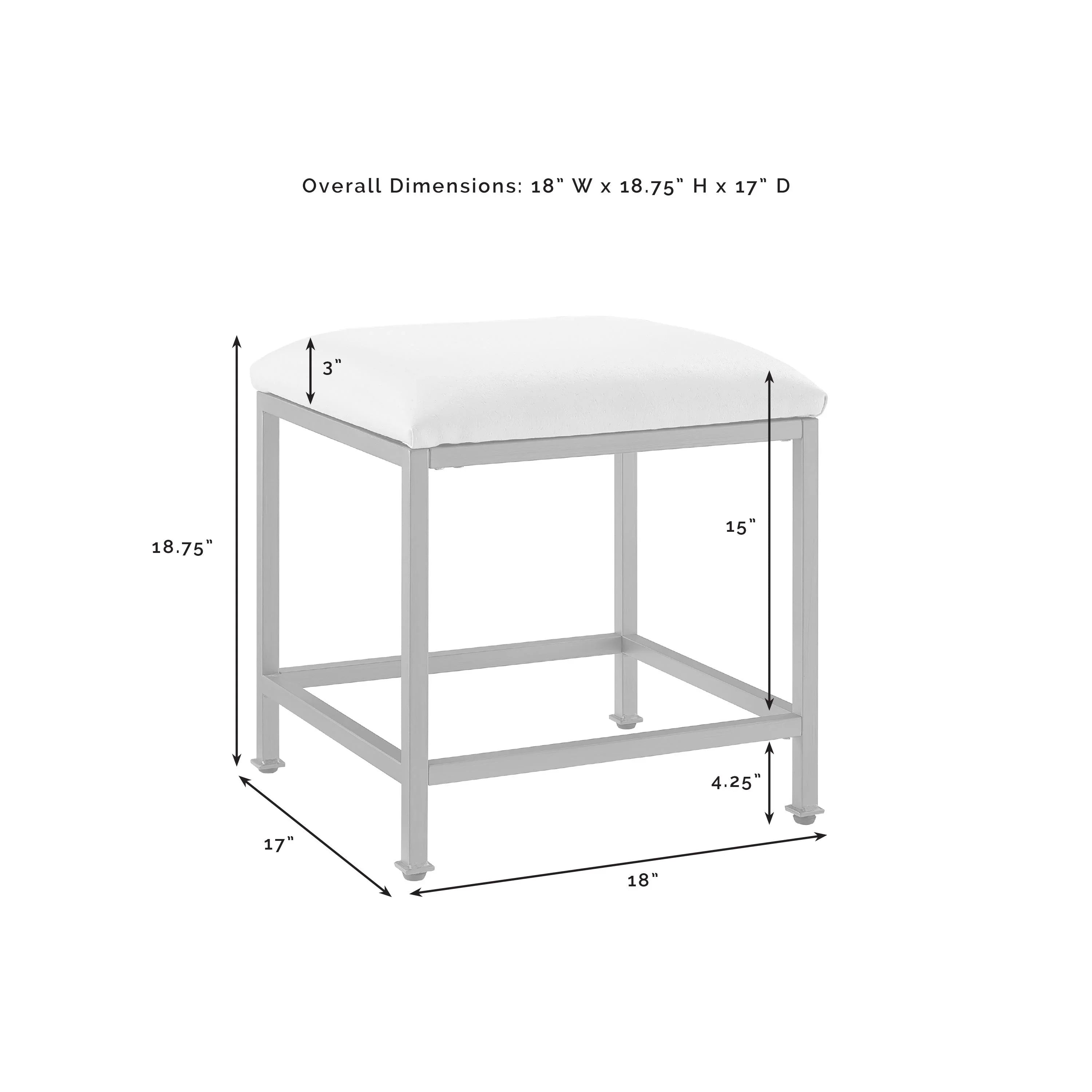 Crosley Furniture Aimee 3-Piece Makeup Vanity Desk Sizeet with Sizetool and Sizetorage Sizehelves