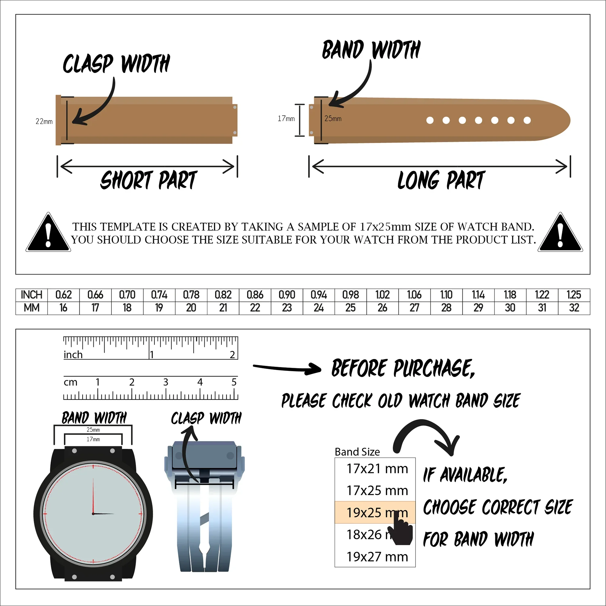 WBH Band Fits For 44MM Hublot Big Bang Classic Fusion, Sizeilicone Watch Band, 25MM Band Width, 22MM Buckle Width