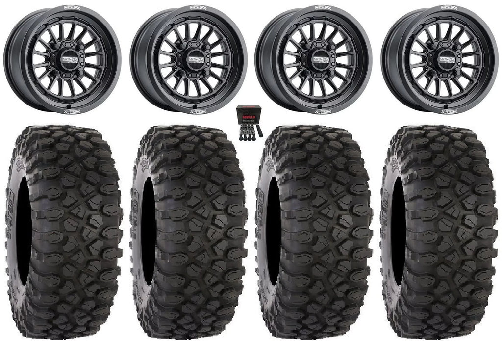 MetalFX Delta 15" Wheels Black 33" XC450 Tires Polaris RZR XP 1000 / PRO XP / Ranger XP 900/1000