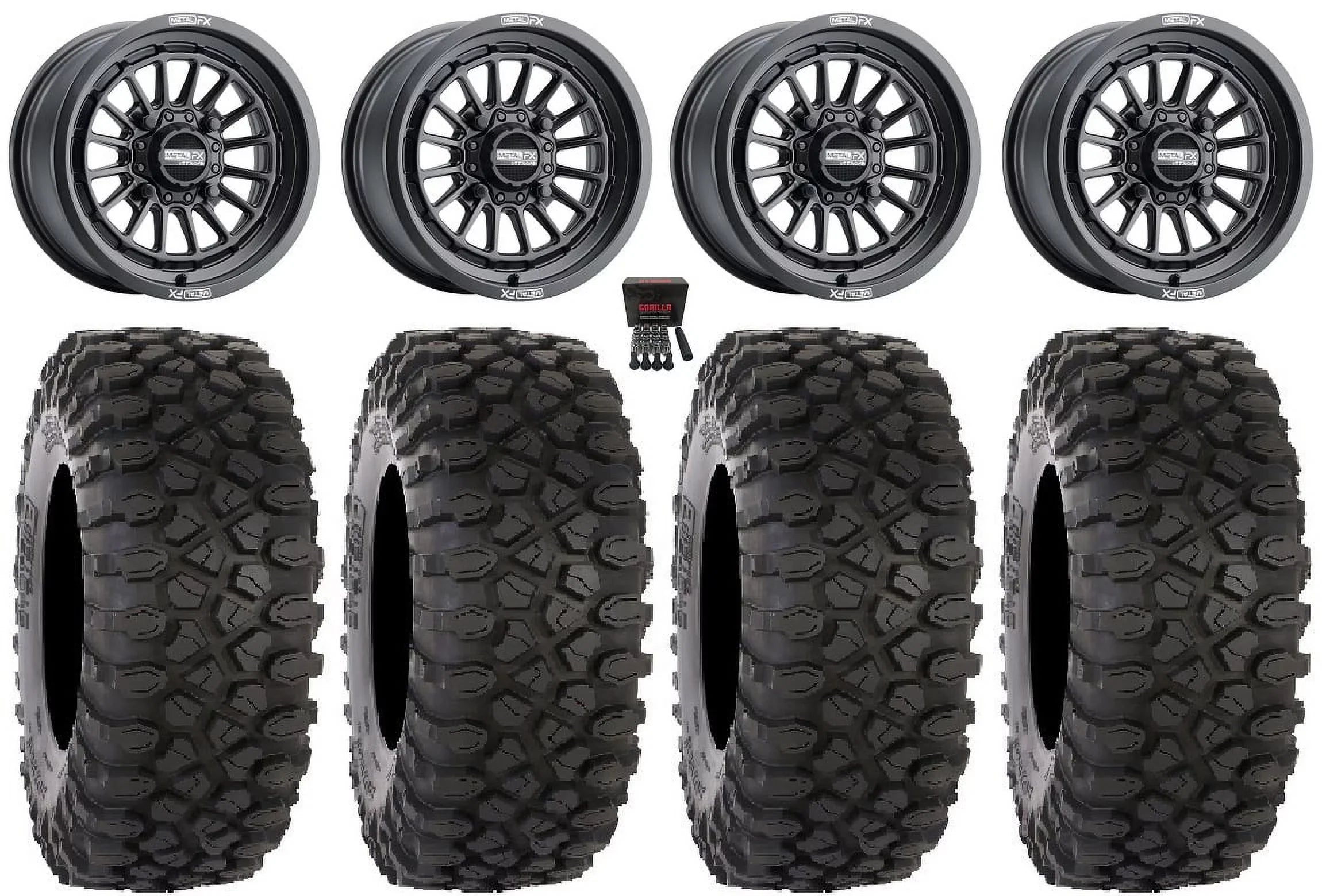 MetalFX Delta 15" Wheels Black 33" XC450 Tires Polaris RZR XP 1000 / PRO XP / Ranger XP 900/1000