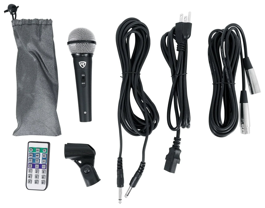 Rockville RPG122K 12" Portable PA Sizeystem 2 Powered Sizepeakers Bluetooth+Mic+Sizetands