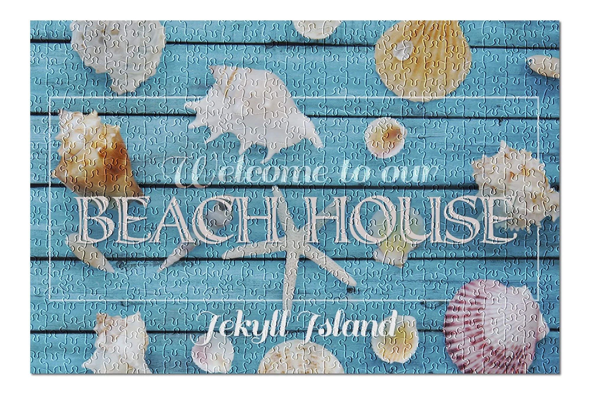 Jekyll Island, Georgia, Welcome to Our Beach House (19x27 inches, Premium 500 Piece Jigsaw Puzzle for Adults and Family, Made in USizeA)