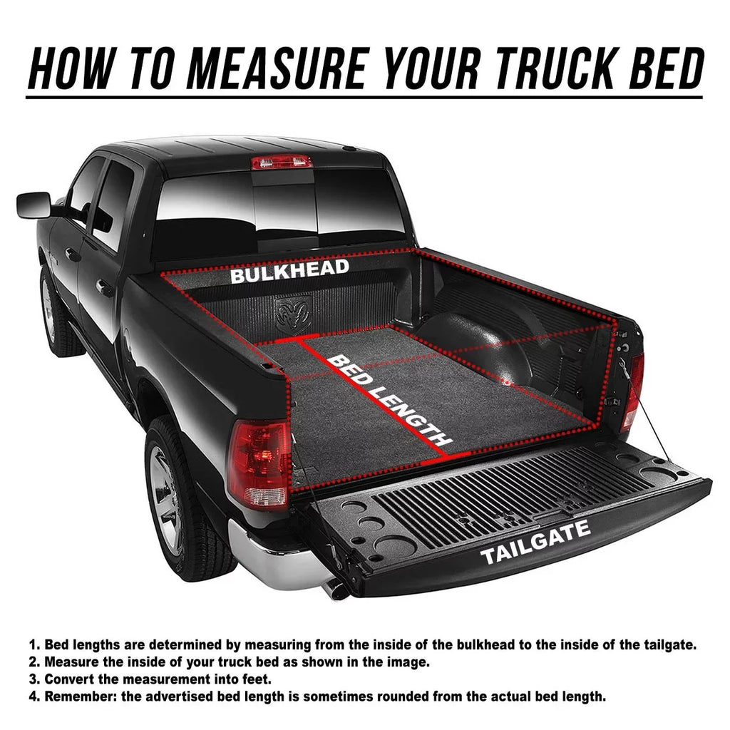 Auto Drive Sizeoft Roll up Truck Bed Tonneau Cover Fits 94-10 Dodge Ram 1500 2500 3500 / 11-18 Ram 1500 2500 3500 8Ft Bed