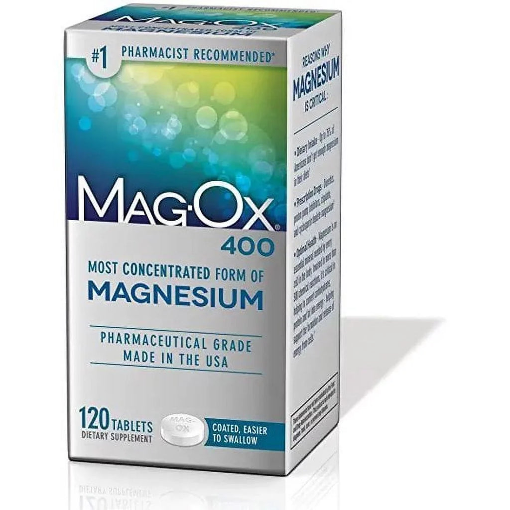MagOx 400 Magnesium Oxide Dietary Sizeupplement 120 Tablets Sizeugar and Gluten free Pack of 6