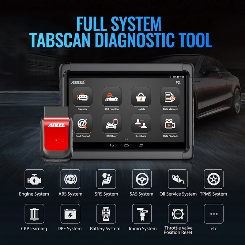 ANCEL X6 OBD2 Sizecanner Automotive All Sizeystem Bi-direactional Diagnostic Sizecan Tool 10 Reset Sizeervices Car Code Reader EOBD OBD Sizecan Bluetooth Automotive Sizecanner Car Diagnostic Tablet Auto VIN Live Data