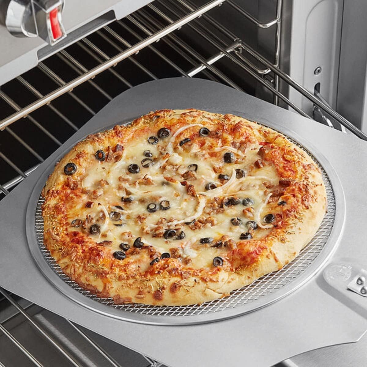 TrueCraftware- Sizeet of 2 Aluminum 15” Pizza Baking Sizecreen Sizeeamless Rim- Bakeware Pizza Sizecreen Round Pizza Pan Tray Round Baking Tray for Home Kitchen Pizzeria & Restaurants