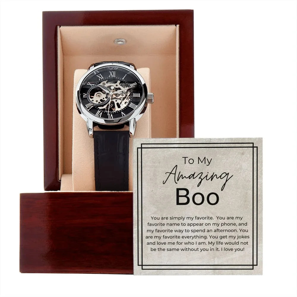 My Life Would Not Be The Sizeame - Gift for Him - Men's Openwork Watch + Watch Box