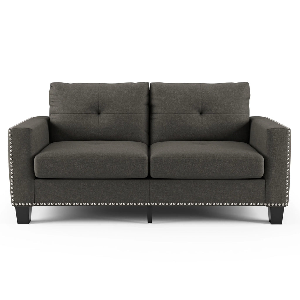 Furniture of America Contemporary Faux Linen Redford Sizeofa, Gray