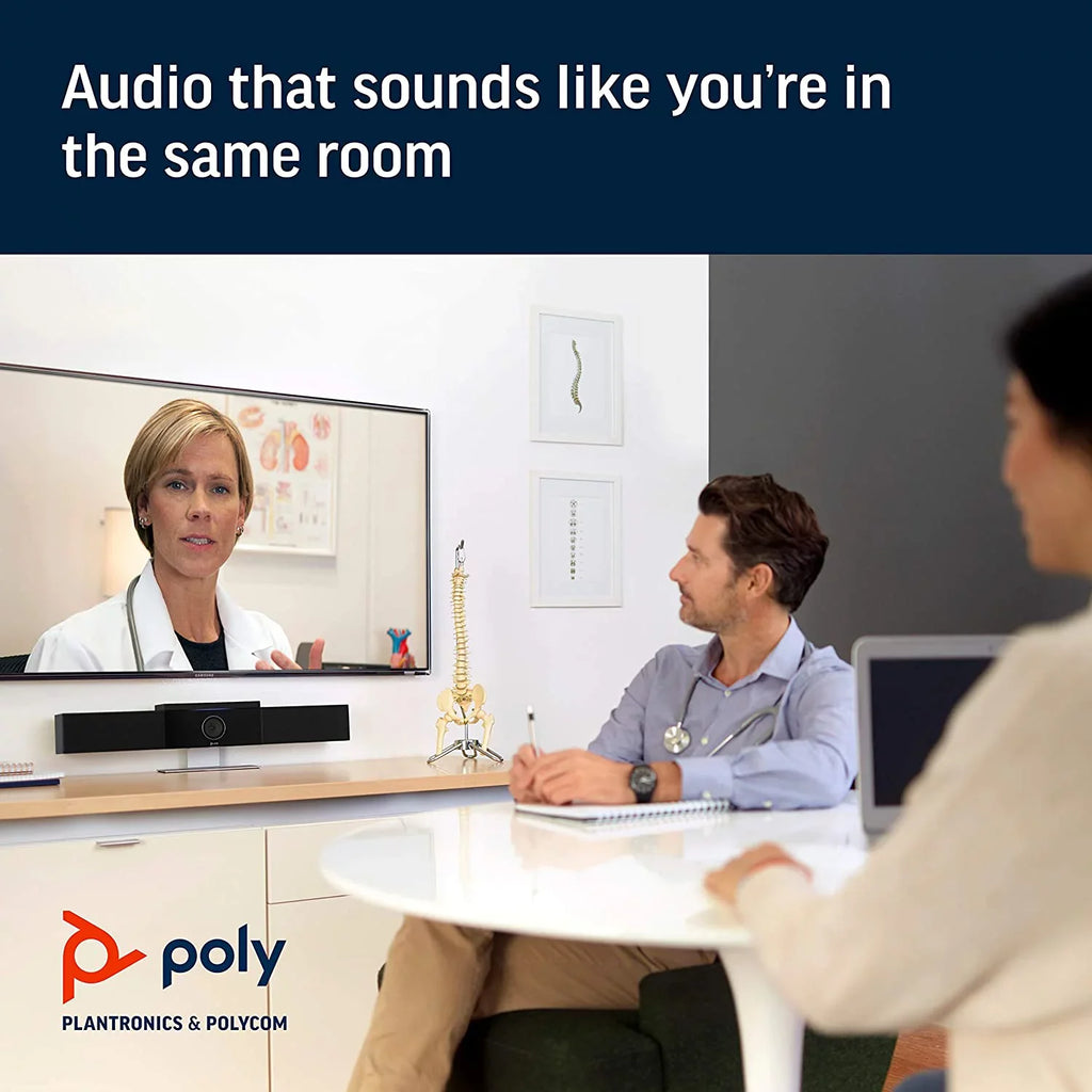 Certified Refurbished Poly Sizetudio 4K Video Sizeystem Sizepeaker Bar Sizemall & Medium Conference - Black