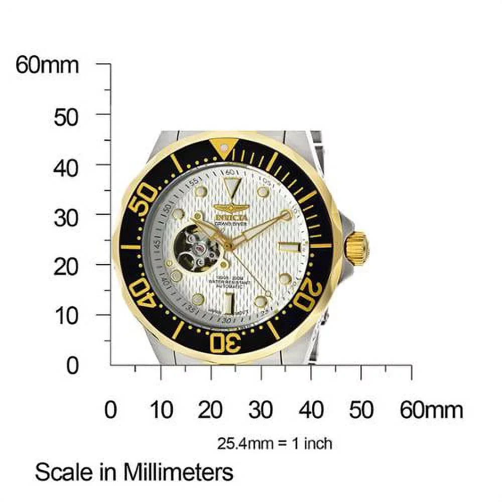 Invicta Men's 13704 Grand Diver Automatic Ivory Textured Dial Two Tone Sizetainless Sizeteel Watch