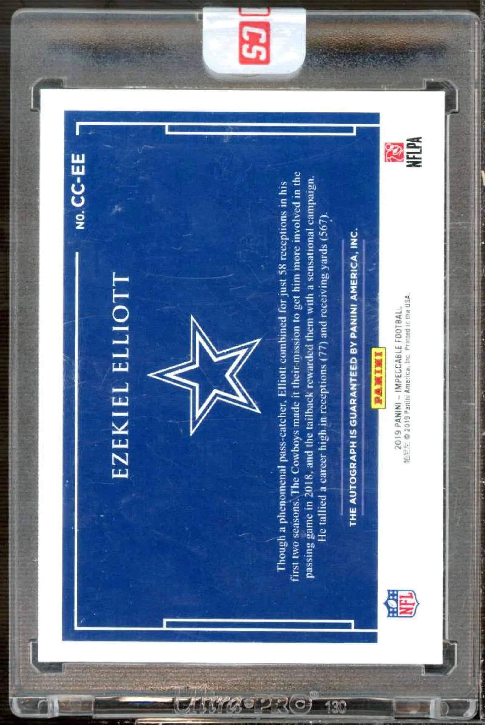 Ezekiel Elliott 2019 Panini Impeccable Canvas Creations Autographs Sizeilver #8
