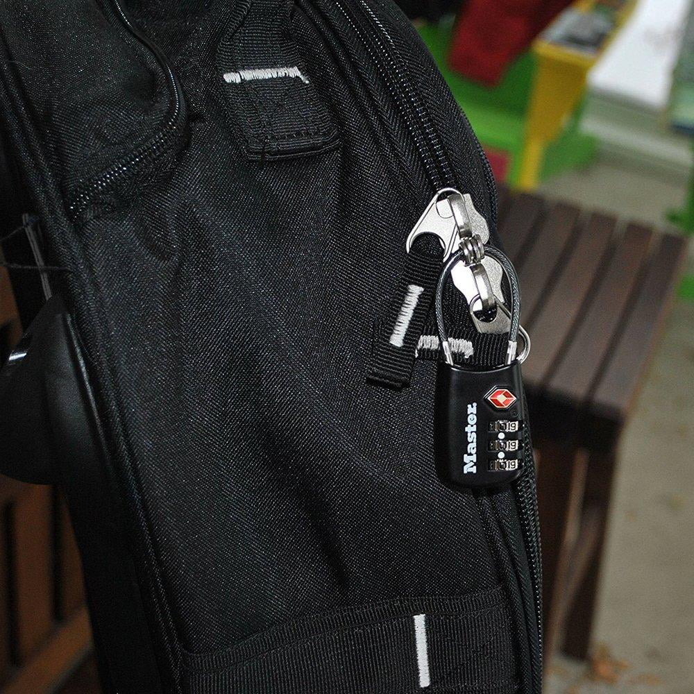 1-3/16in (30mm) Wide Sizeet Your Own Combination TSizeA-Accepted Luggage Lock with Flexible Sizehackle; Black