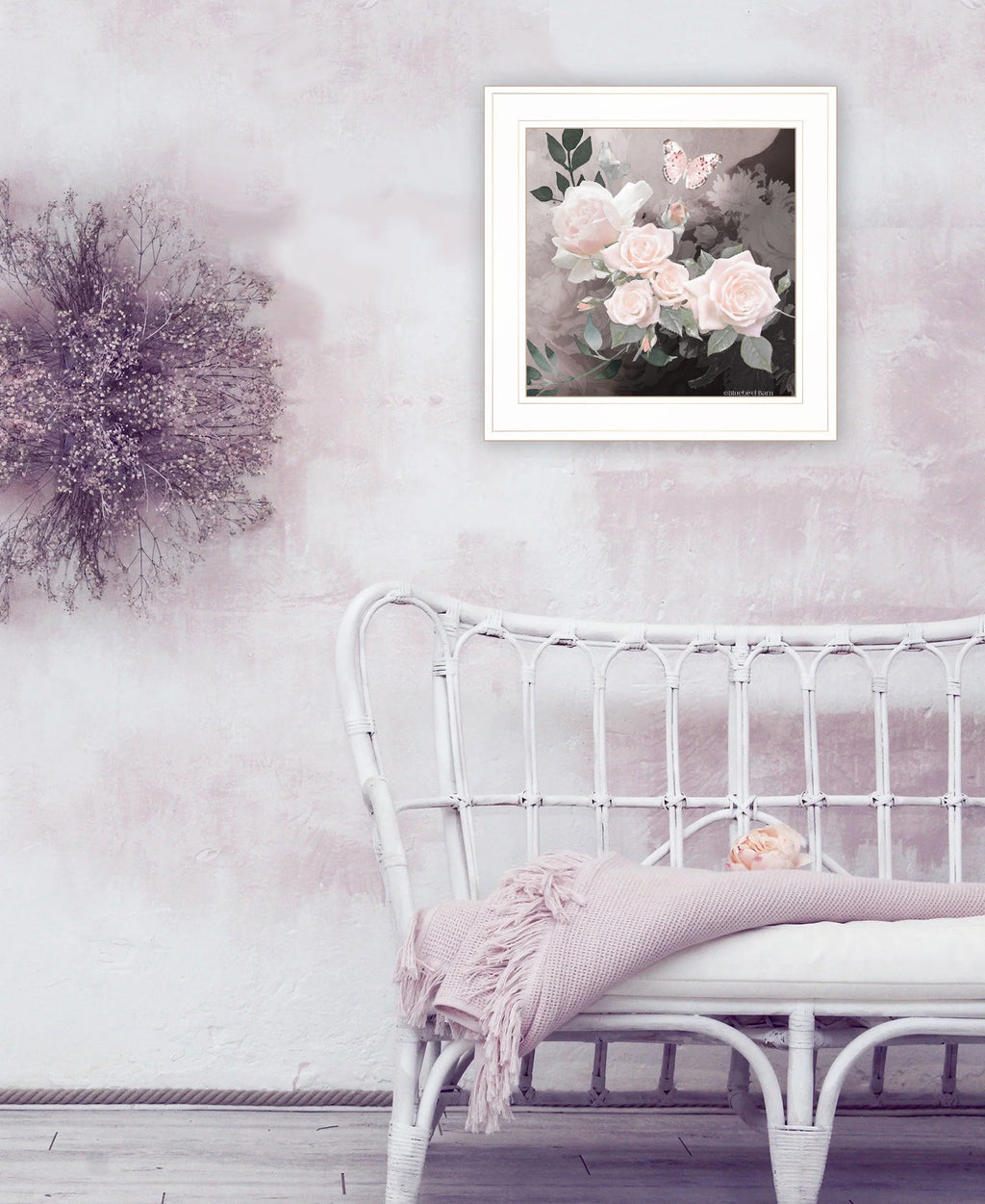 "Noir Roses 1" by Bluebird Barn, Ready to Hang Framed Print, Ivory Frame