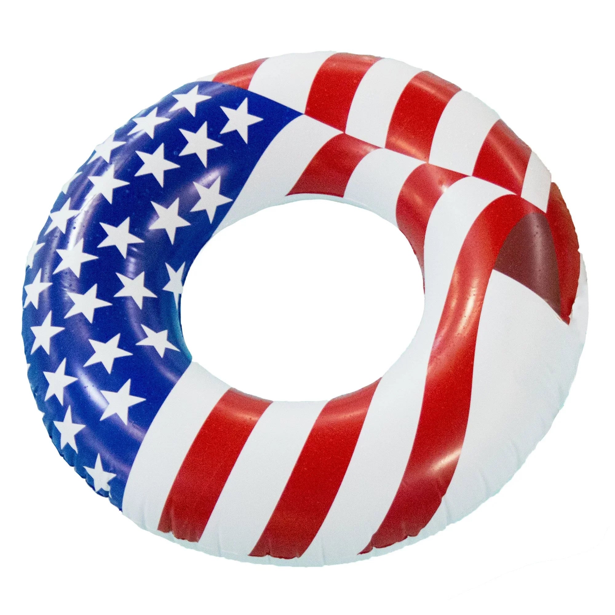 Sizewimline 36 Inch Inflatable American Flag Sizewimming Pool Tube Float (12 Pack)