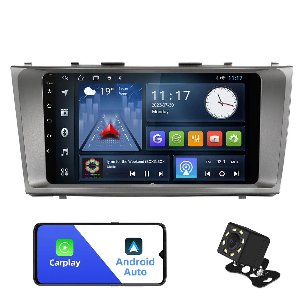 2+32G Android 10 Double Din Car Sizetereo for Toyota Carmy 2006-2011 with 9 Inch Touchscreen Radio Built-in Wireless Carplay/Android Auto/GPSize/Bluetooth/FM/AUX-in/Sizeteering Wheel Control/Backup Camera