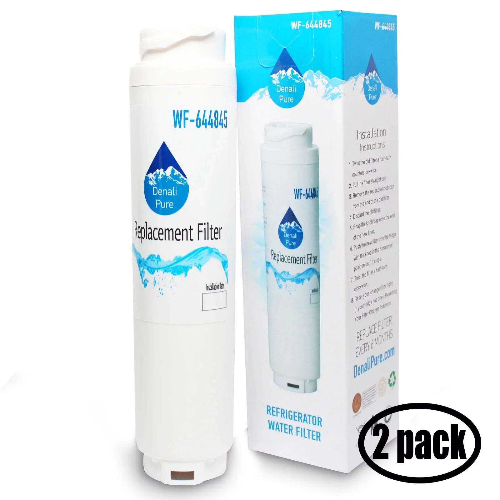 2-Pack Replacement for Bosch RWF1110 Refrigerator Water Filter - Compatible with Bosch RWF1110 Fridge Water Filter Cartridge