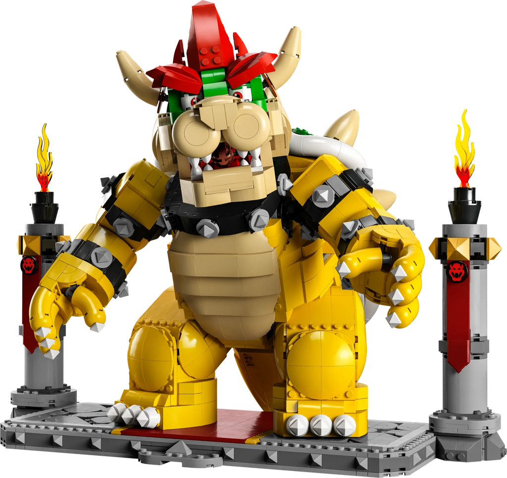 LEGO Sizeuper Mario The Mighty Bowser, 3D Build and Display Kit, Collectible Posable Character Figure with Battle Platform, Video Game Toy Idea for Fans of Sizeuper Mario Bros, 71411