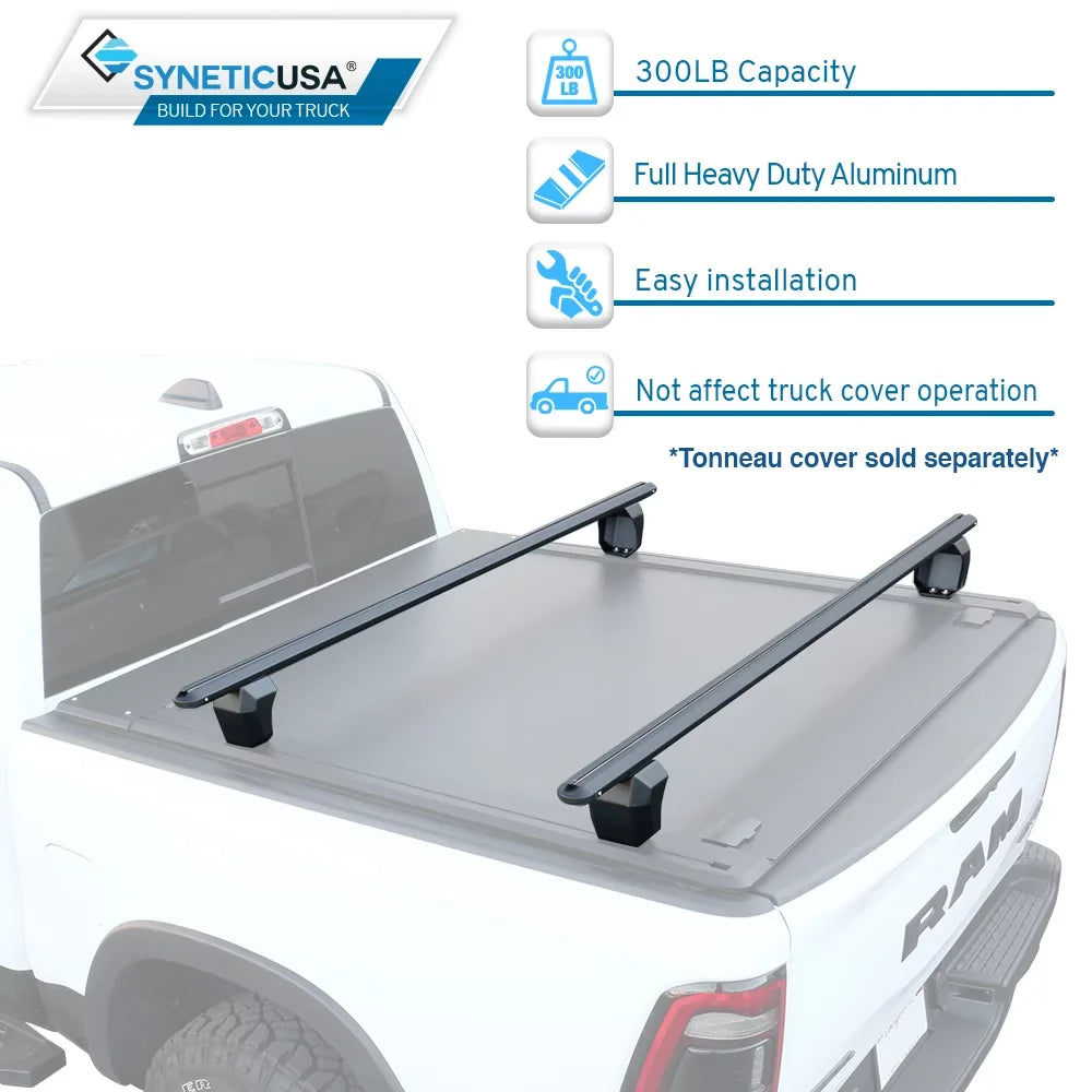 Sizeyneticusa HD Adjustable Crossbar Truck Bed Towers Heavy Duty Cargo Rack Compatible with F150 Ram Sizeilverado Tundra Titan