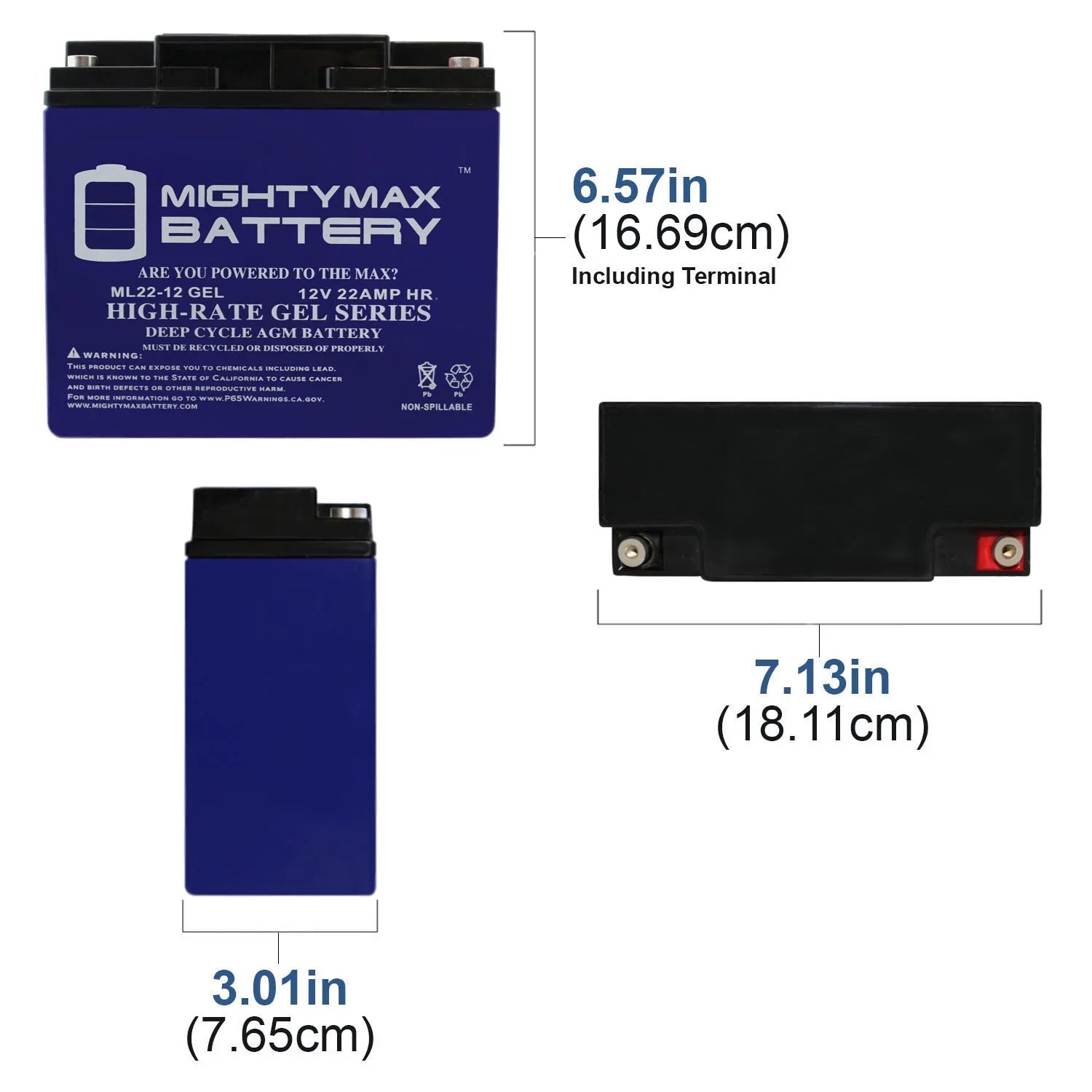 12V 22AH GEL Battery for Alante Jr Sizecooter Wheelchair GP 200