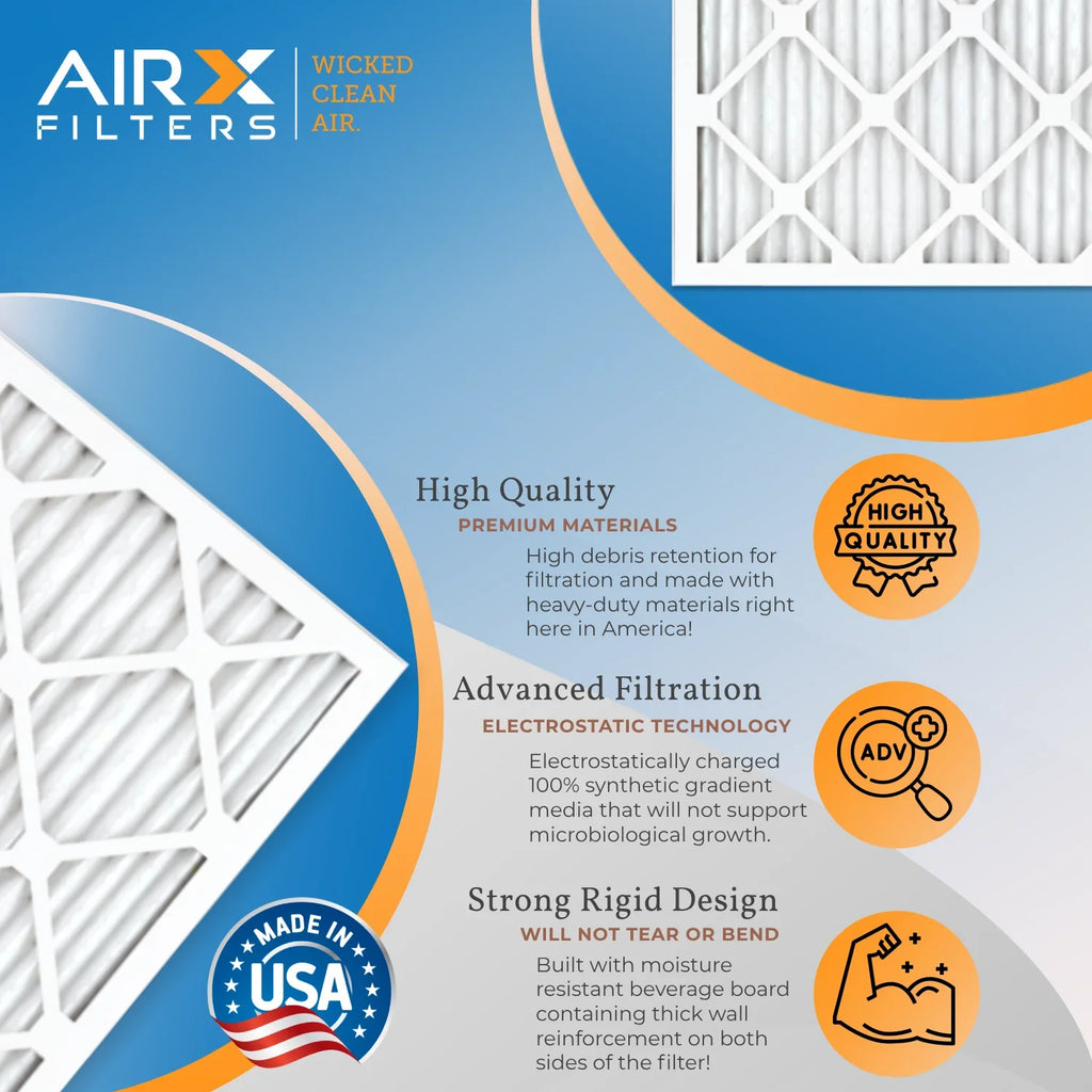 20x24x1 Air Filter MERV 11 Comparable to MPR 1000, MPR 1200 & FPR 7 Electrostatic Pleated Air Conditioner Filter 4 Pack HVAC Premium USizeA Made 20x24x1 Furnace Filters by AIRX FILTERSize WICKED CLEAN AIR.