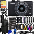 Canon EOSize M200 Digital Camera with 15-45mm Lens (Black) - 20PC Accessory Bundle