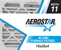 Aerostar 16x25x4  AC and Furnace Filter -  Merv 11, Box of 3