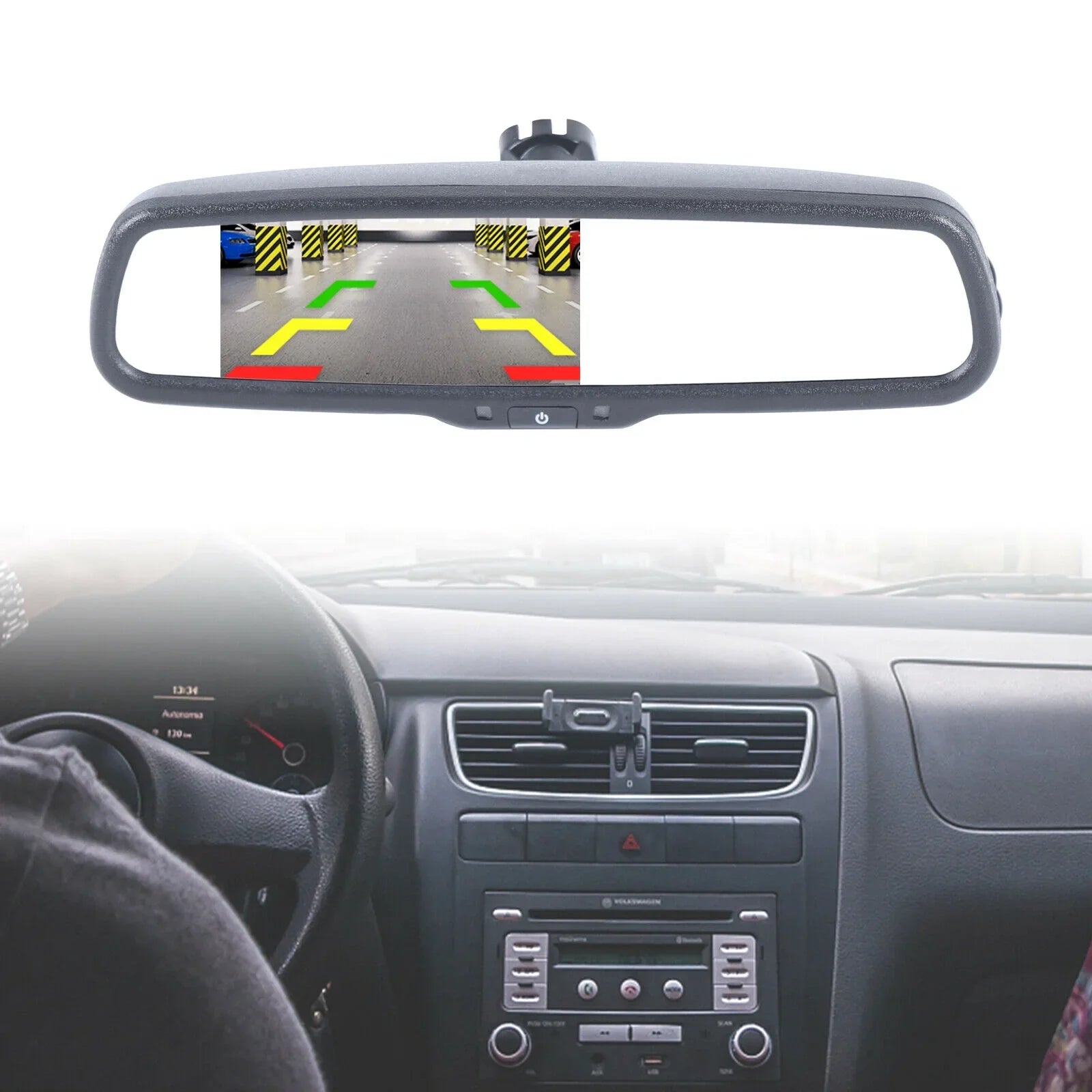 CNCESizeT 4.3" Auto Dimming Car Rear View Mirror+Bracket for Parking Backup Reverse Camera