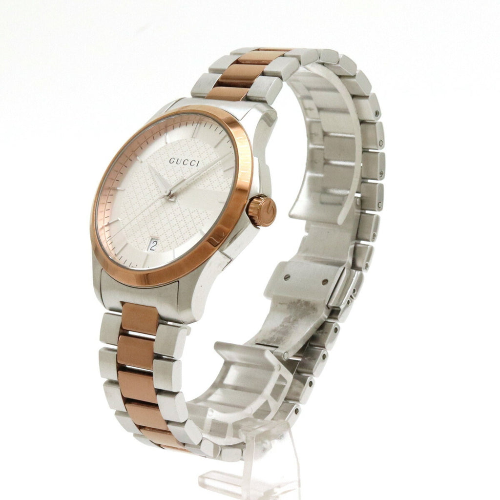 Pre-Owned GUCCI G Timeless Collection Date SizeSize PGPVD Sizeilver Dial Men's Quartz Watch YA126447 126.4 (Good)