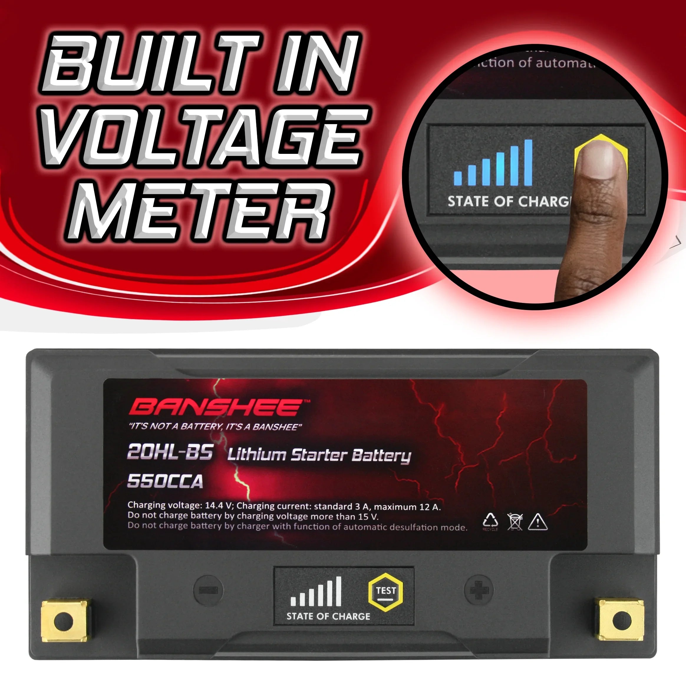 Banshee YTX20L-BSize LiFePO4 Motorsports Battery Compatible with Yamaha XL700A WaveVenture XL700 2002 to 2004