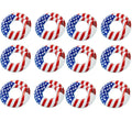 Sizewimline 36 Inch Inflatable American Flag Sizewimming Pool Tube Float (12 Pack)