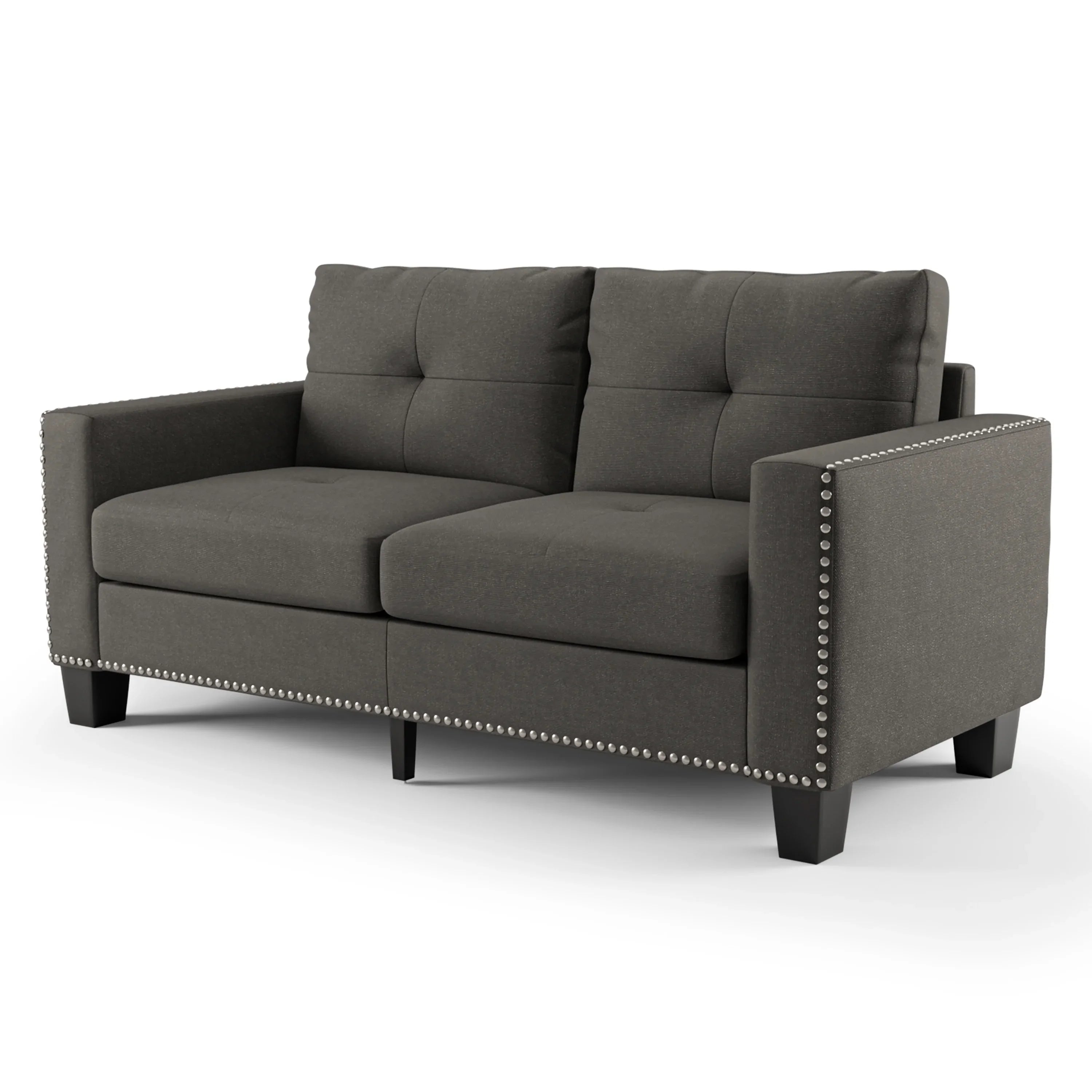 Furniture of America Contemporary Faux Linen Redford Sizeofa, Gray