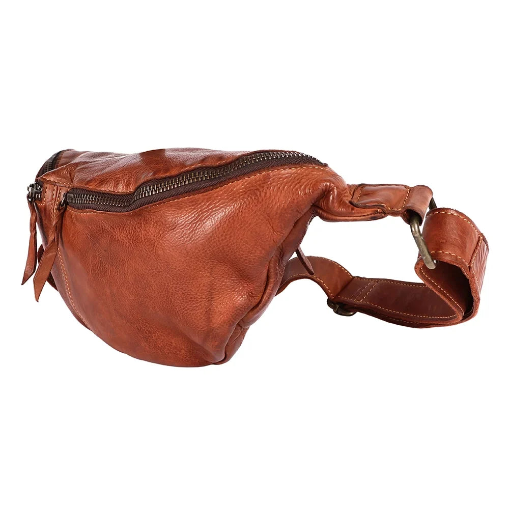 NM Never Mind Nmbgm153 Fanny Pack Vintage Handmade Genuine Cowhide Leather Women Bag Western Handbag Purse