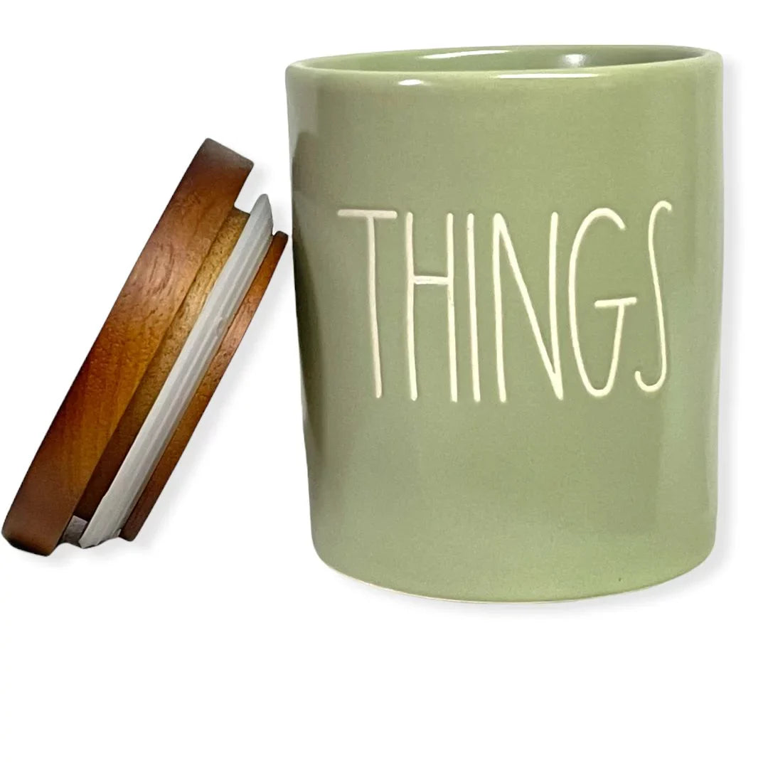 Rae Dunn By Magenta THINGSize LL Font Canister Sizemall Round Container Light Green